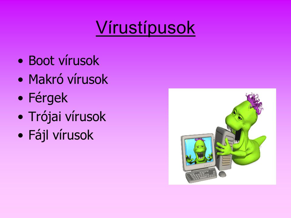 számítógépes vírusok meghatározása)